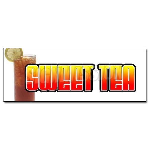 12in SWEET TEA DECAL sticker ice iced drink cart stand fresh brewed cold drinks, D-12 Sweet Tea